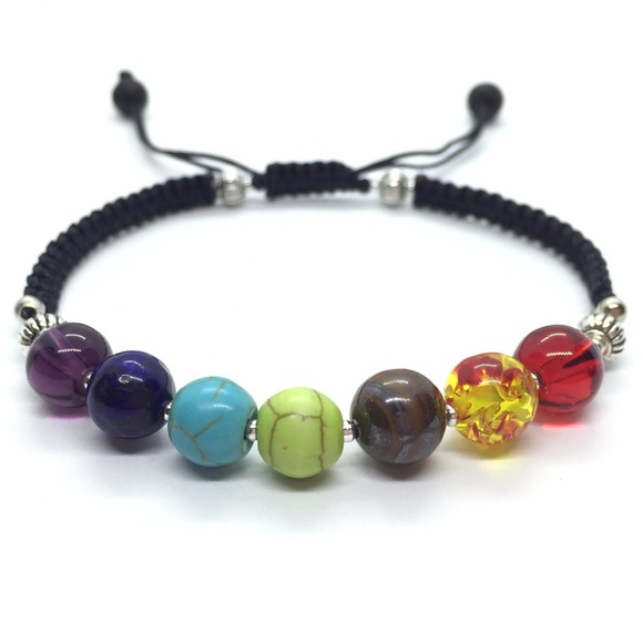 7 Chakra Adjustable Shamballa Bracelet - Picture 4 of 4